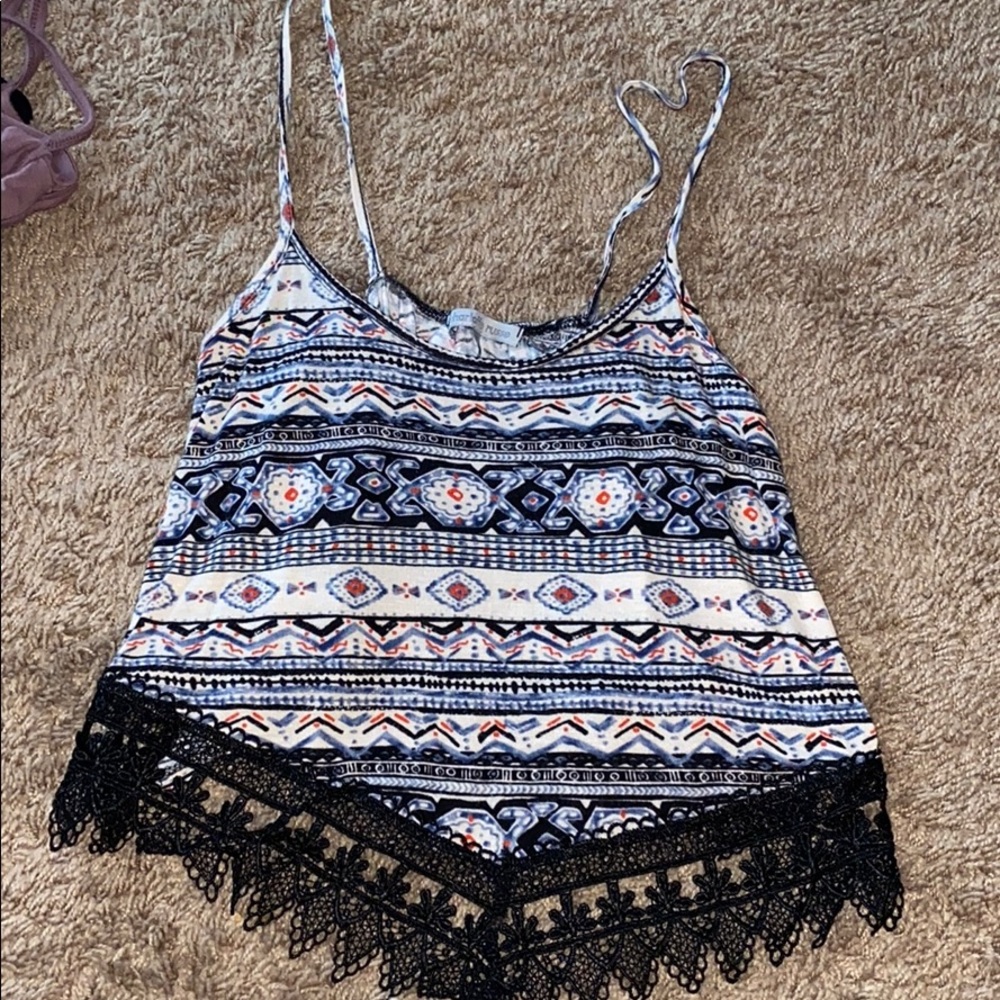 Aztec print crop top